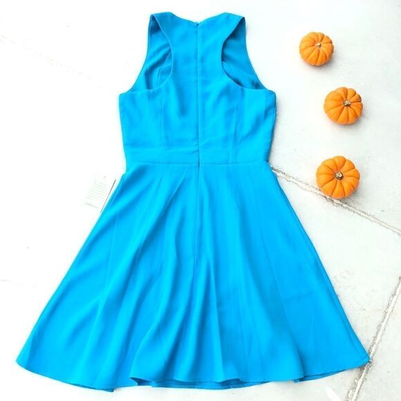 Adelyn Rae Fit & Flare Draped Party Dress NWT Nordstrom in Turquoise Blue - Picture 8 of 12